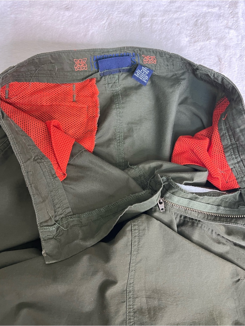 Vintage American Eagle Olive Cargo Maxi Skirt Size 2 90s Utility - Picture 8 of 10